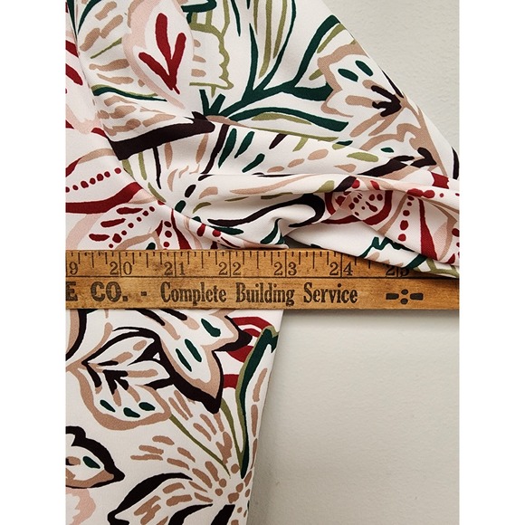 Chicos Size 3 Floral Quarter Zip Pullover Top Womens XL/16 White Red Green Golf - Picture 7 of 8